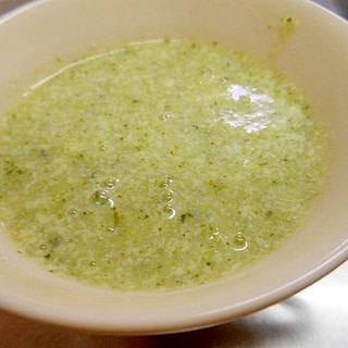 ブロッコリーと茎で豆乳スープ